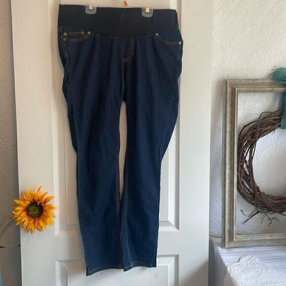 Women’s Oh Mama Blue Denim Straight Leg Maternity Jeans Size L - Picture 5 of 8